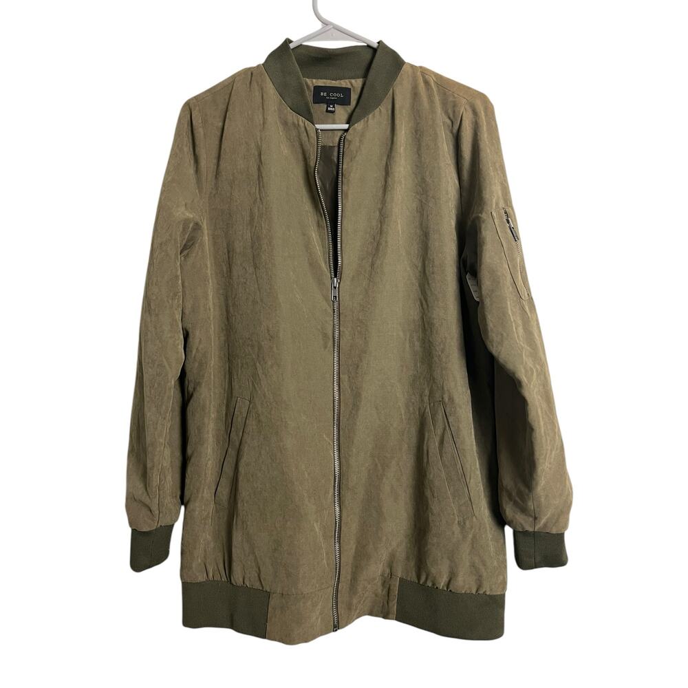 Be Cool men's medium green jacket windbreaker Casual M Basic Normcore